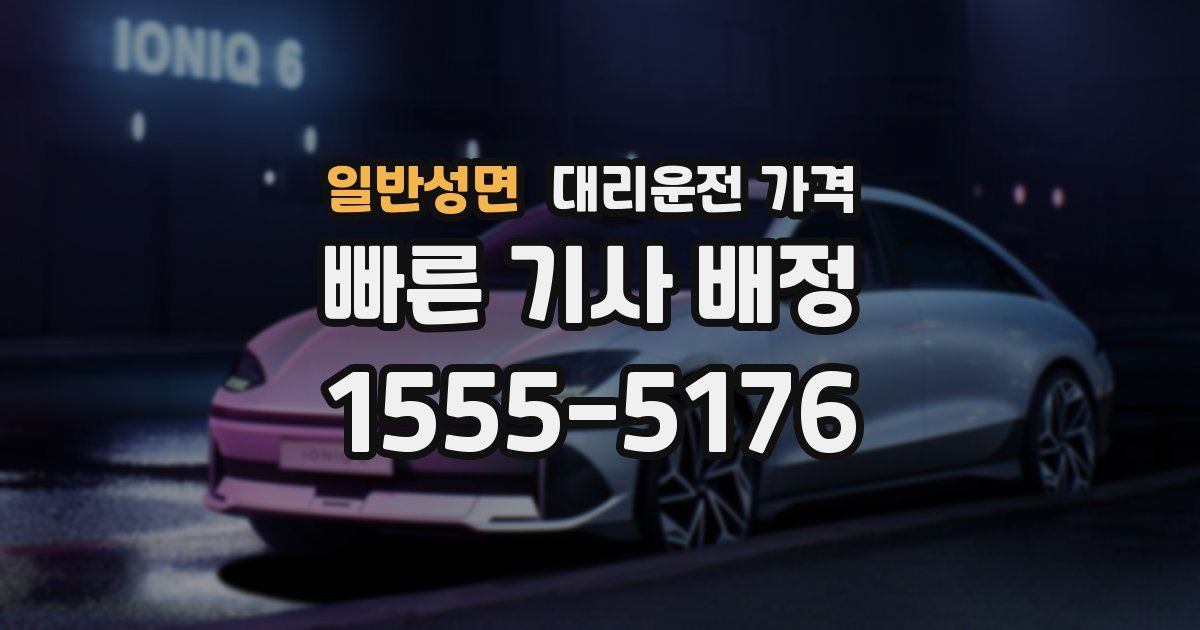 일반성면 대리운전 가격