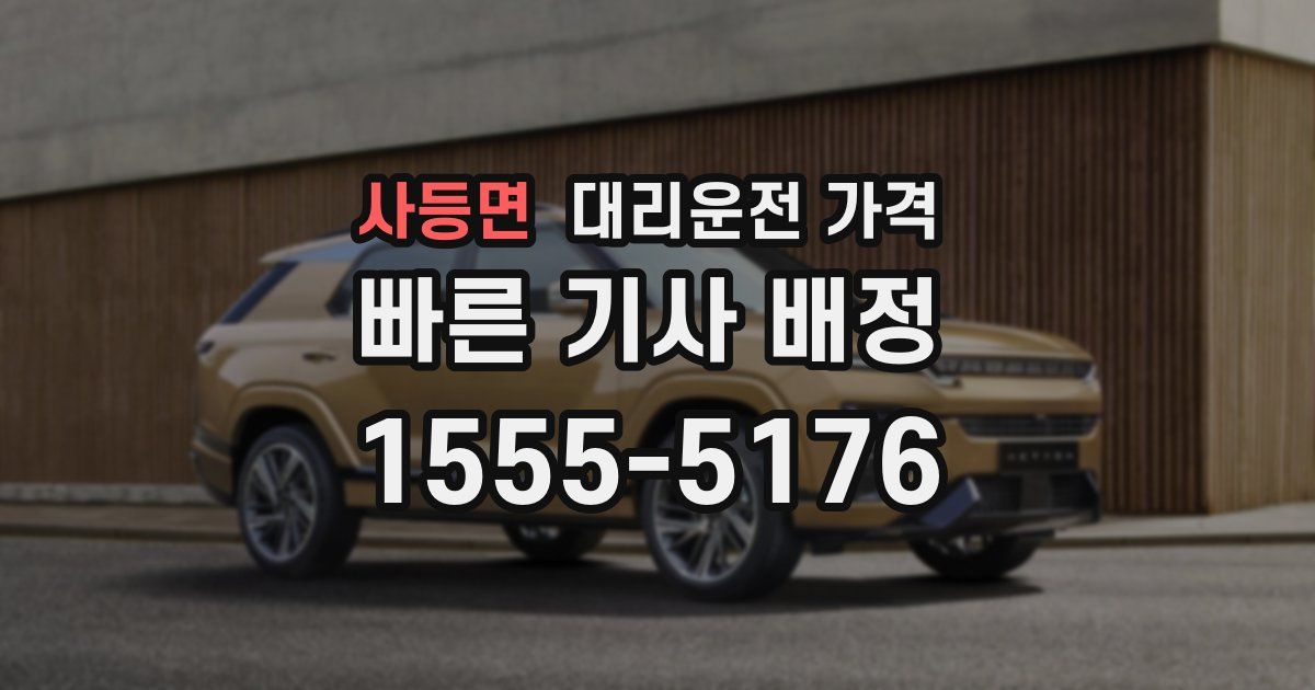 사등면 대리운전 가격