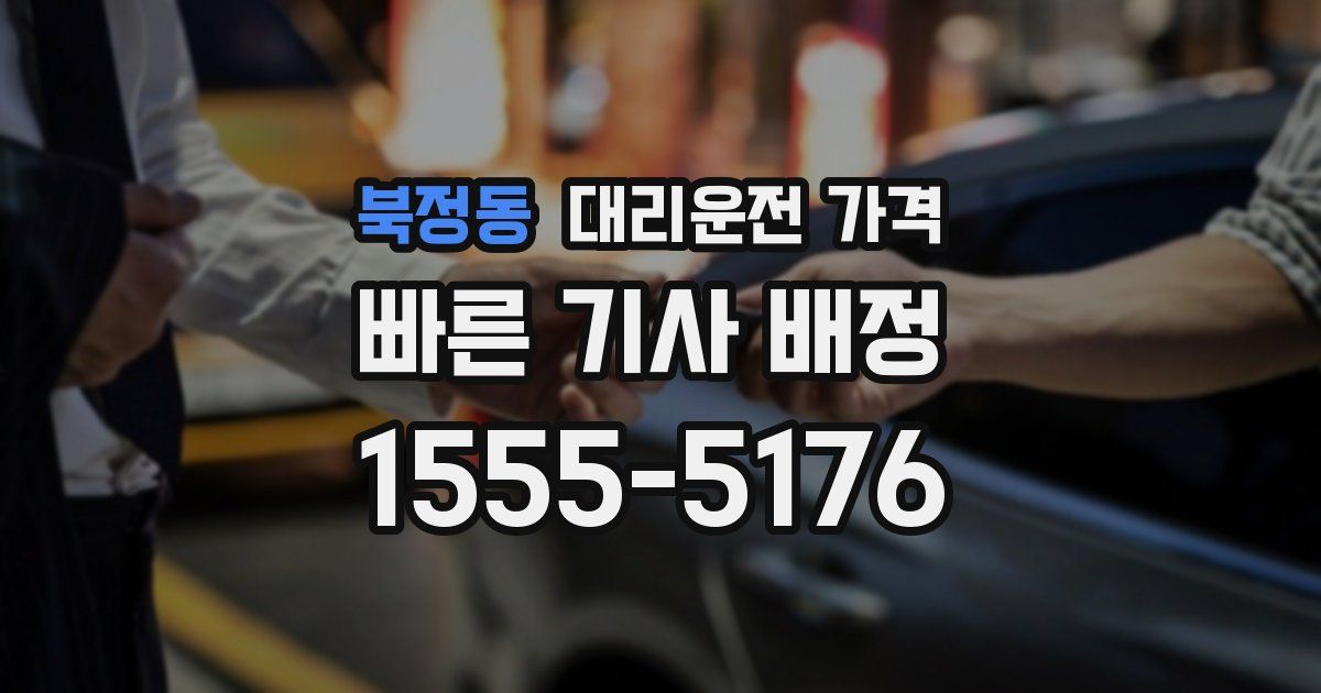 북정동 대리운전 가격