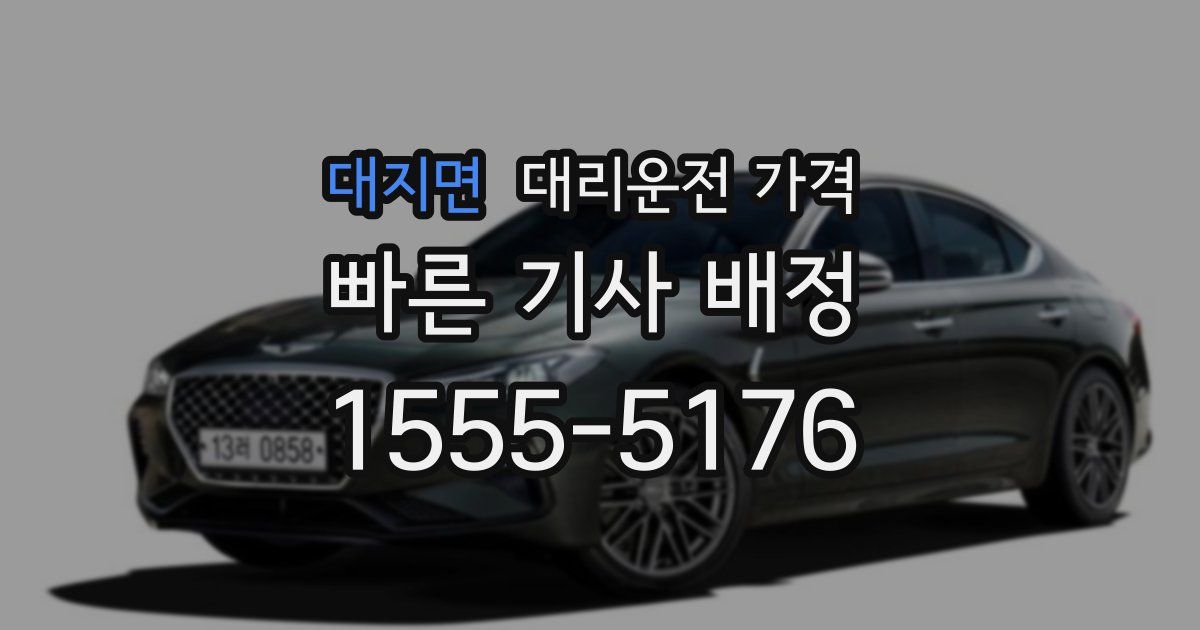 대지면 대리운전 가격