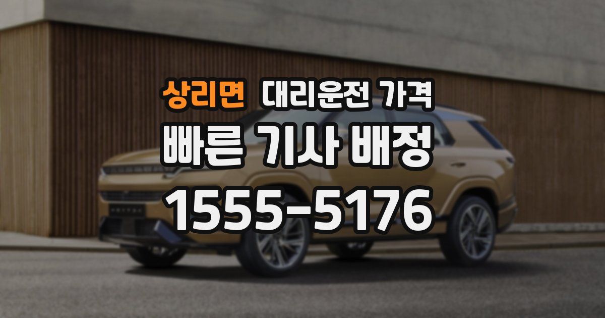 상리면 대리운전 가격