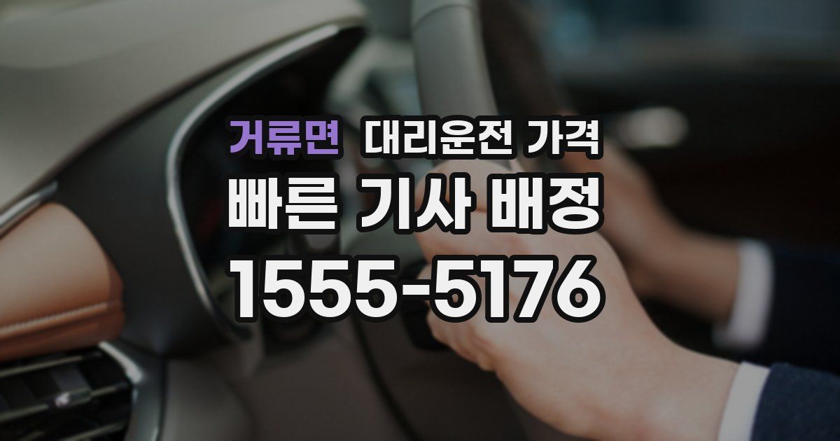 거류면 대리운전 가격