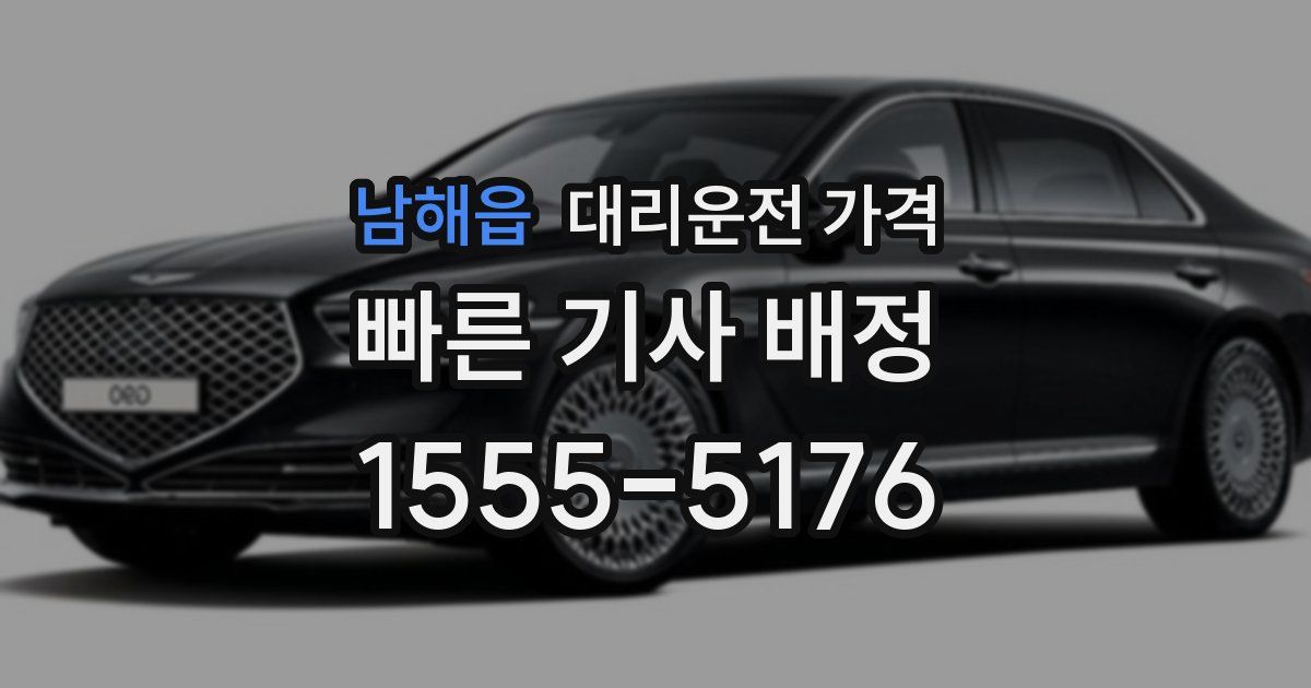 남해읍 대리운전 가격