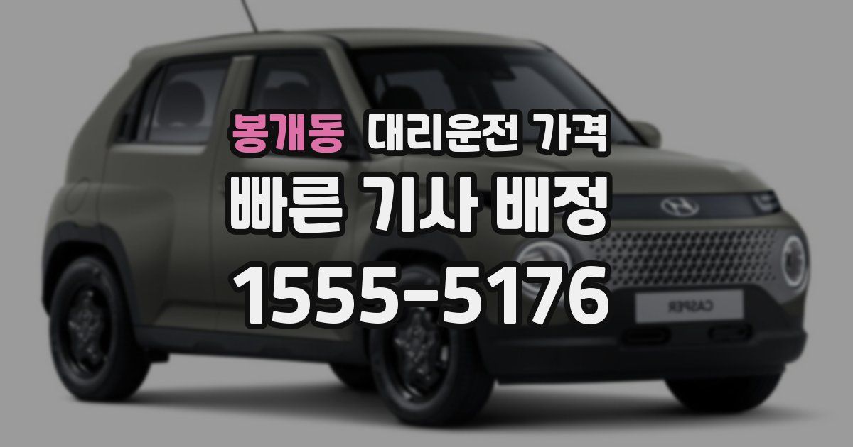 봉개동 대리운전 가격