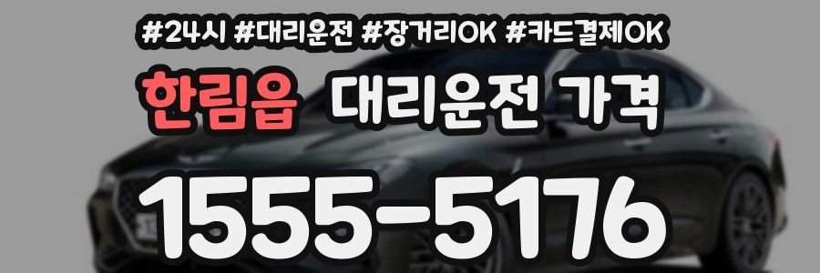 한림읍 대리운전 가격
