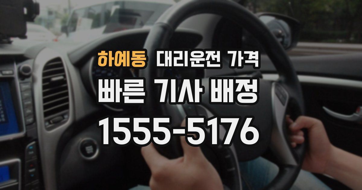 하예동 대리운전 가격