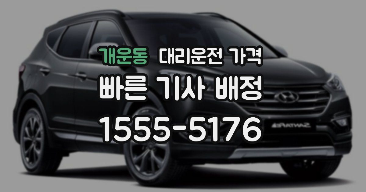 개운동 대리운전 가격