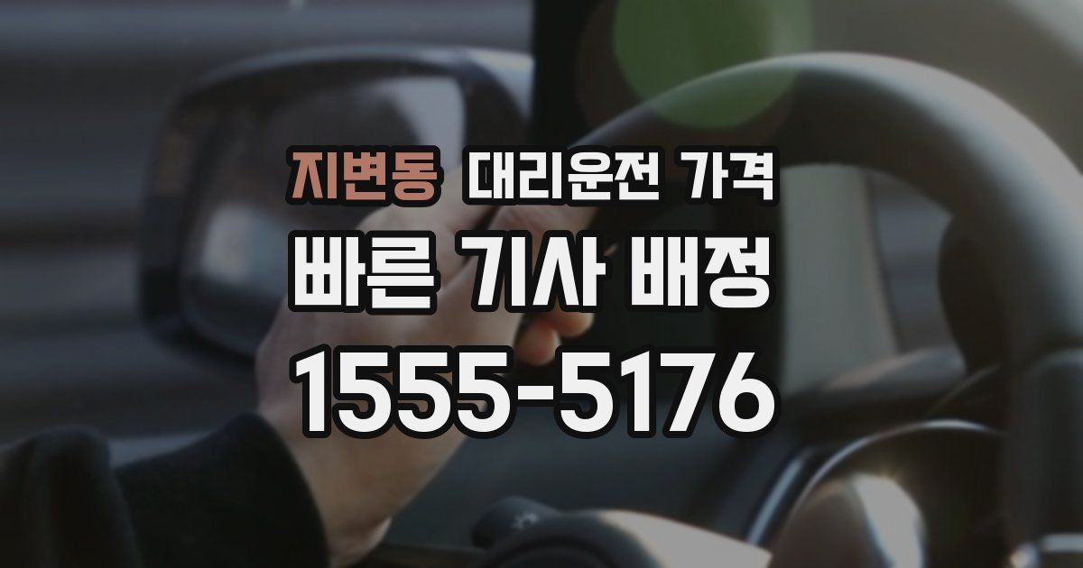 지변동 대리운전 가격
