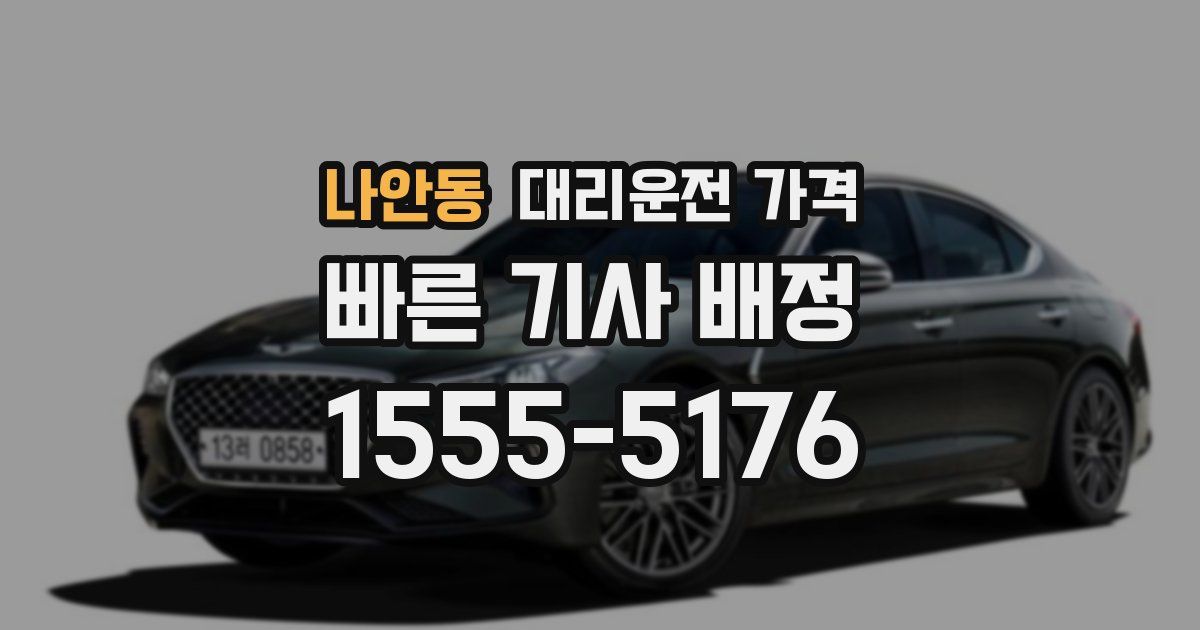 나안동 대리운전 가격