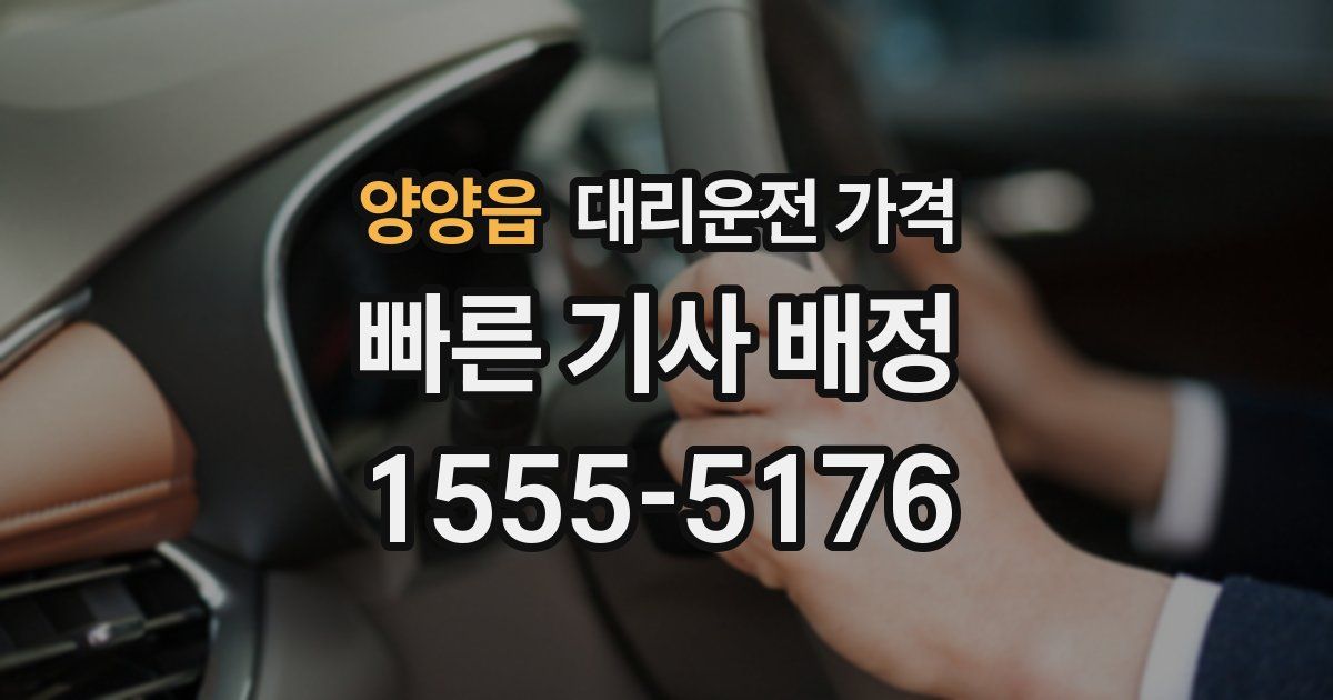 양양읍 대리운전 가격