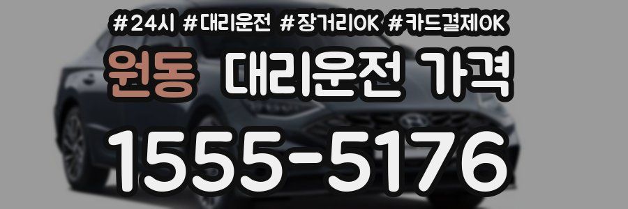원동 대리운전 가격
