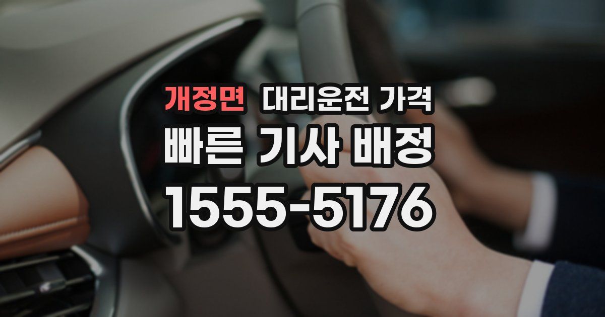 개정면 대리운전 가격