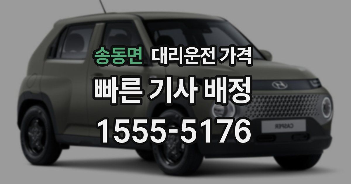 송동면 대리운전 가격