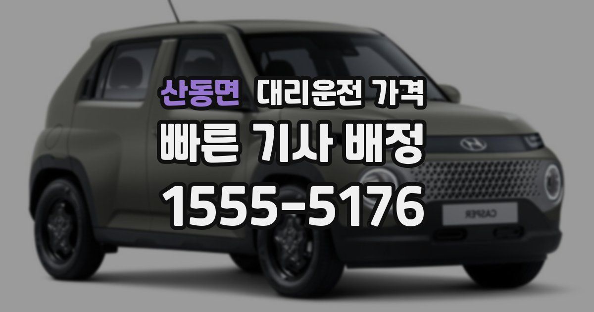 산동면 대리운전 가격