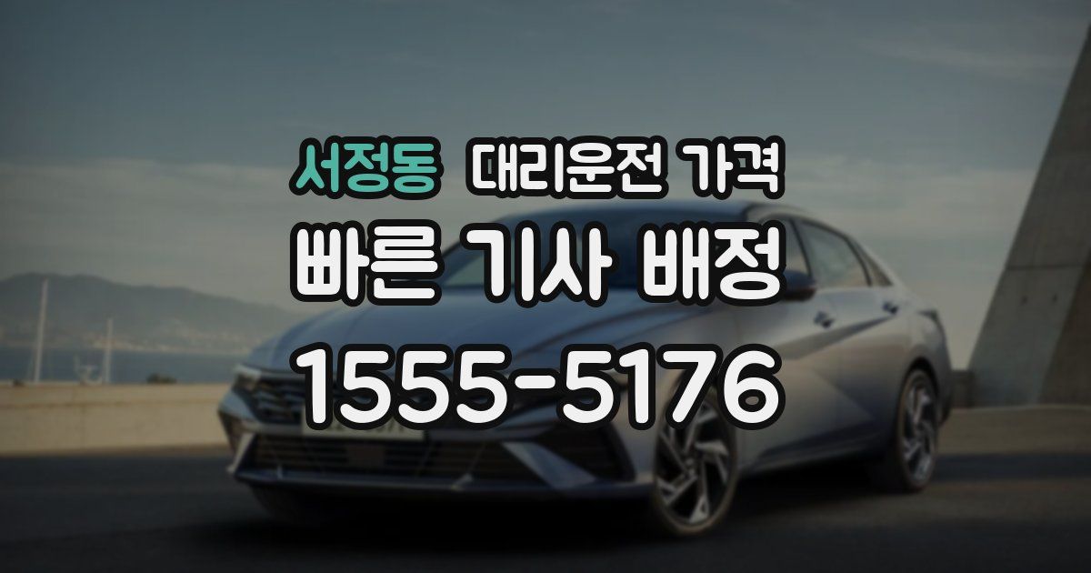 서정동 대리운전 가격