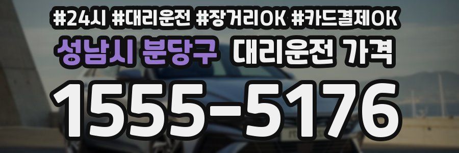 성남시 분당구 대리운전 가격