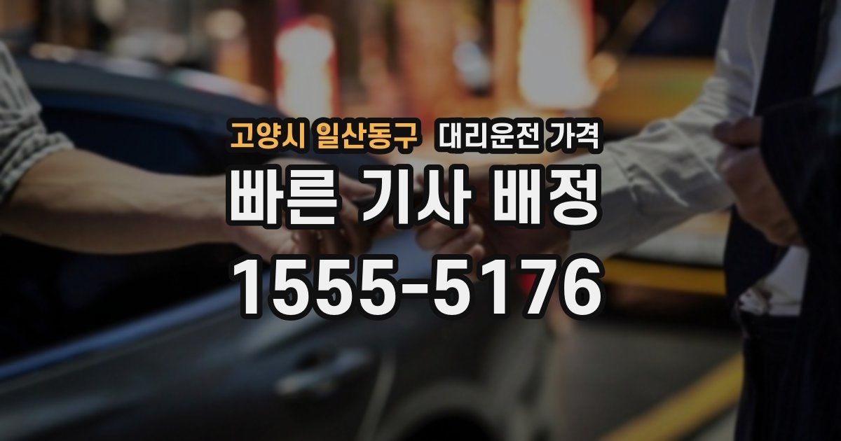 고양시 일산동구 대리운전 가격