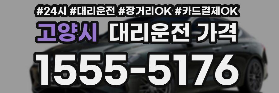 고양시 대리운전 가격