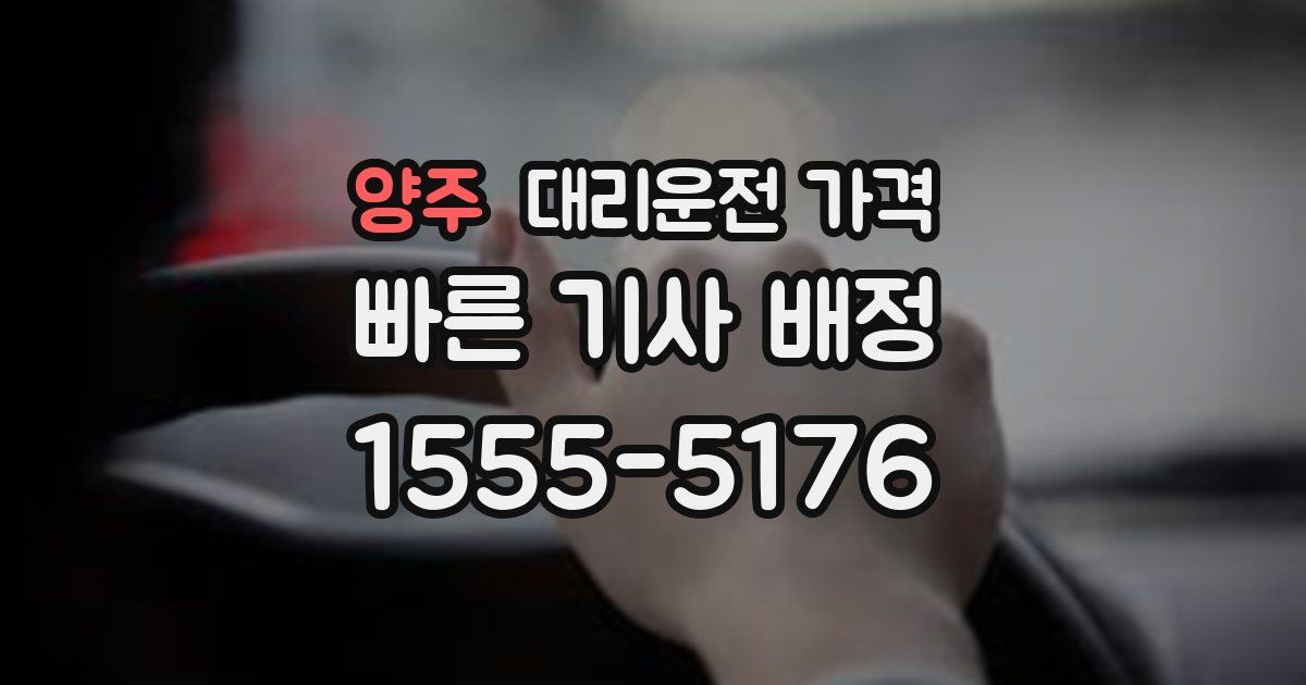 양주 대리운전 가격