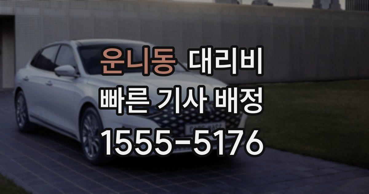 운니동 대리운전 가격