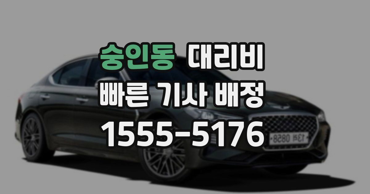 숭인동 대리운전 가격