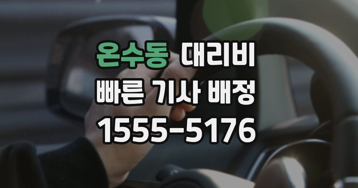 온수동 대리운전 가격