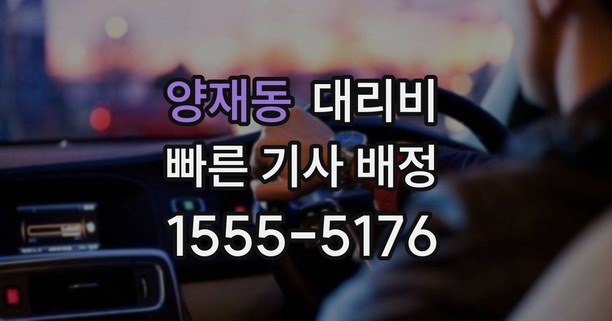 양재동 대리운전 가격