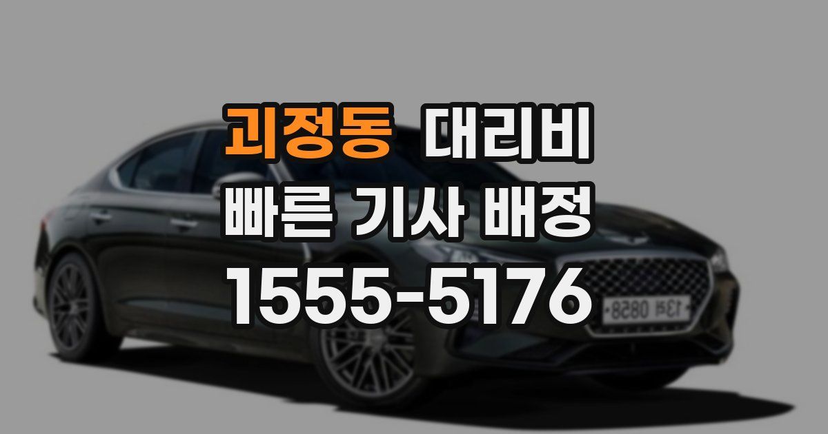 괴정동 대리운전 가격