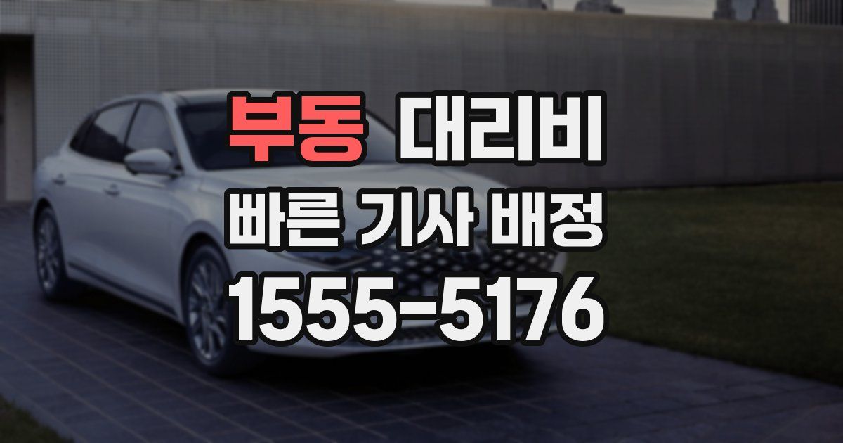 부동 대리운전 가격