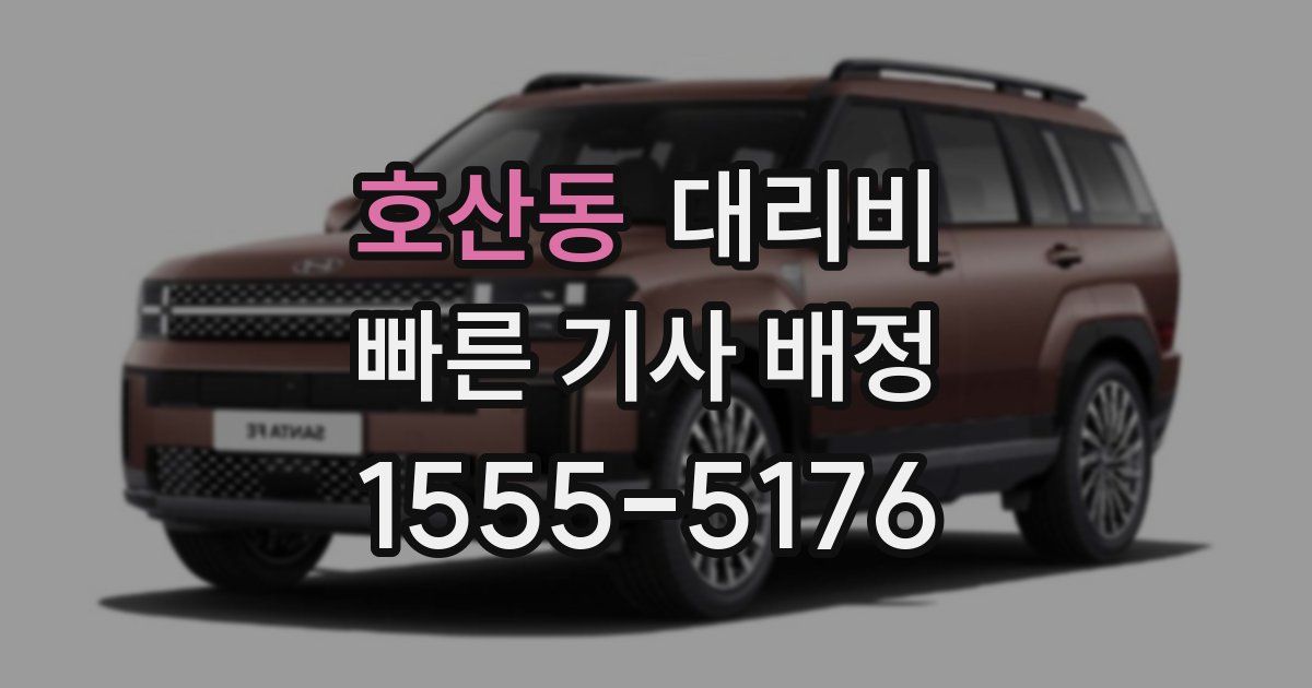 호산동 대리운전 가격