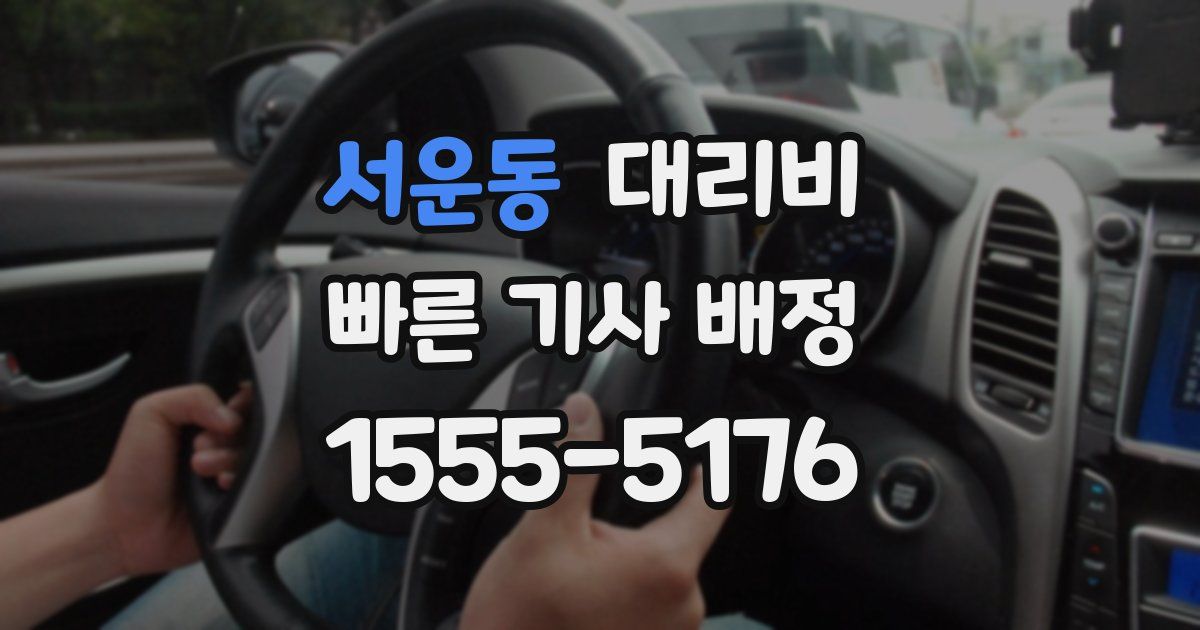 서운동 대리운전 가격