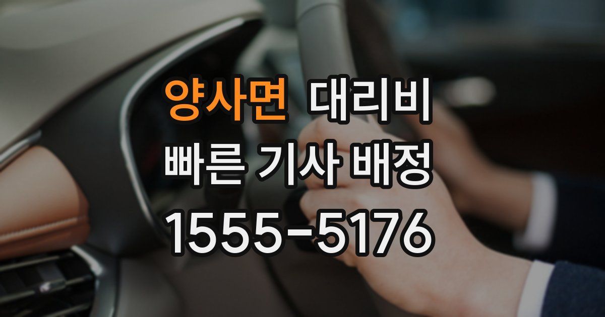 양사면 대리운전 가격