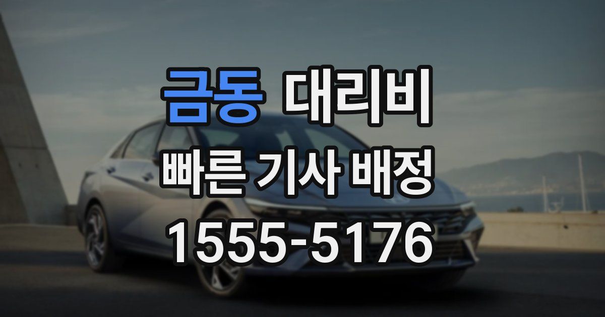 금동 대리운전 가격