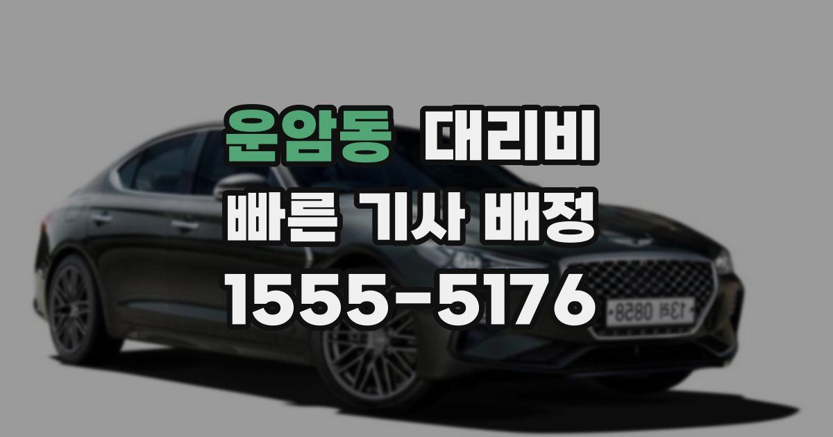 운암동 대리운전 가격