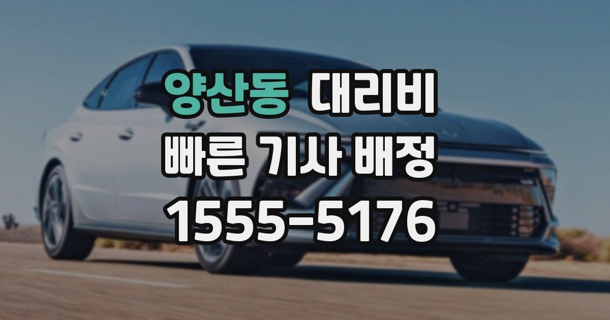 양산동 대리운전 가격