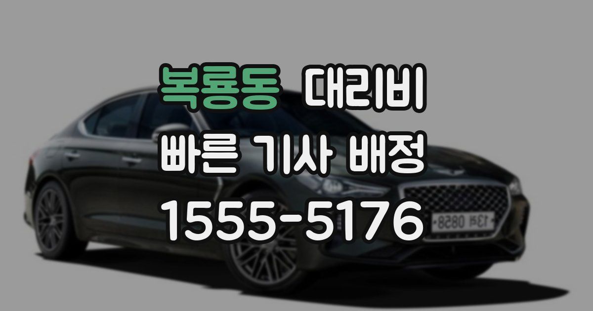 복룡동 대리운전 가격