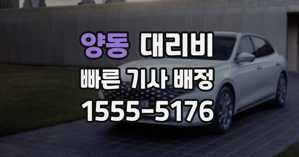 양동 대리운전 가격