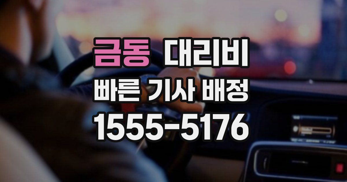 금동 대리운전 가격