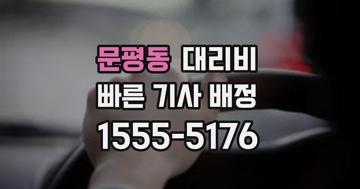 문평동 대리운전 가격
