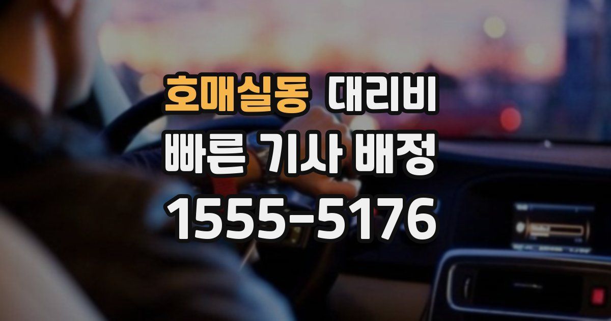 호매실동 대리운전 가격