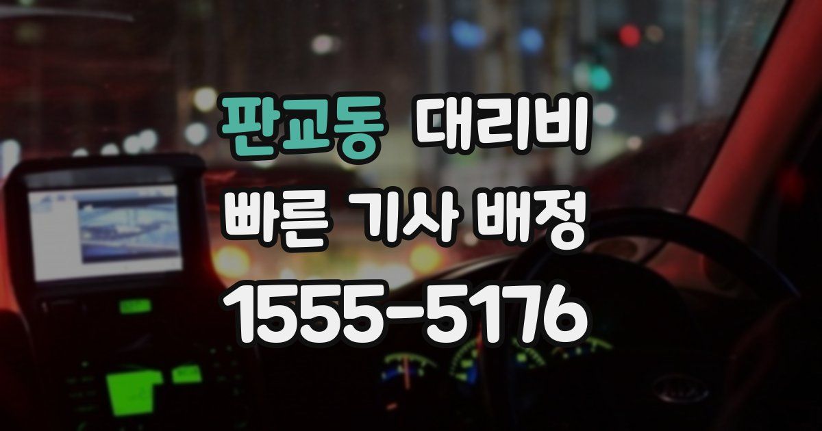 판교동 대리운전 가격
