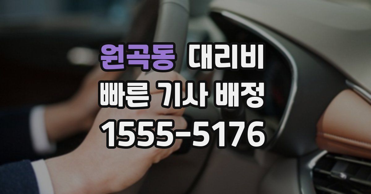 원곡동 대리운전 가격