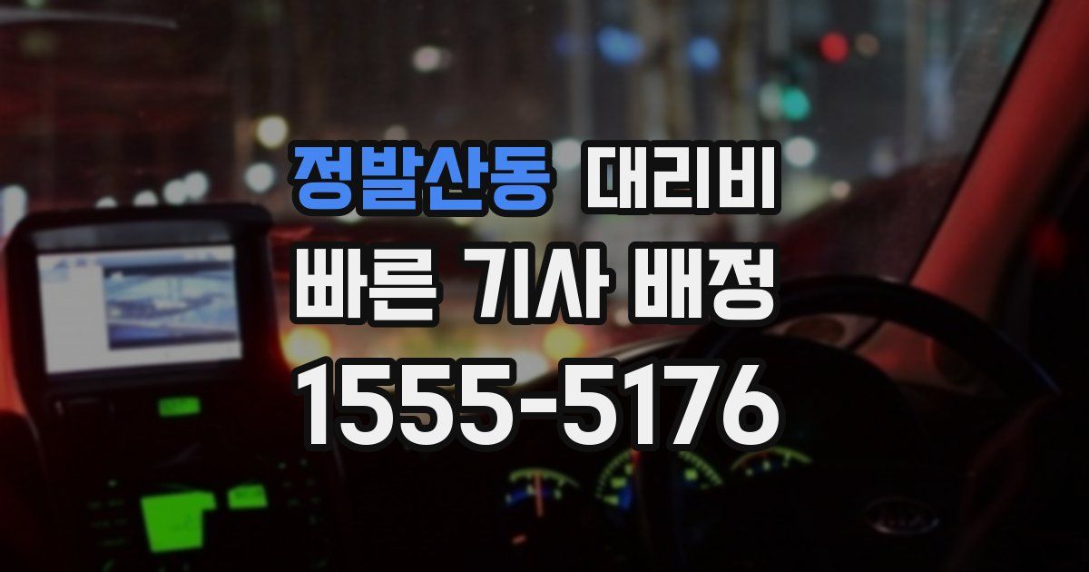 정발산동 대리운전 가격