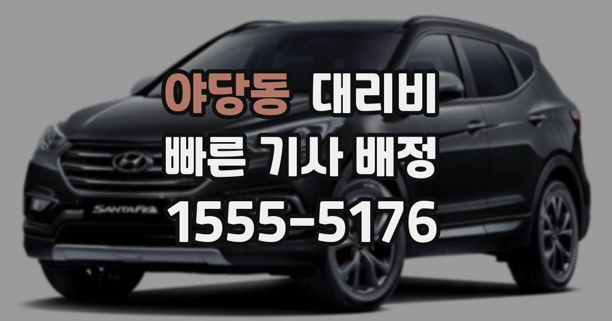 야당동 대리운전 가격