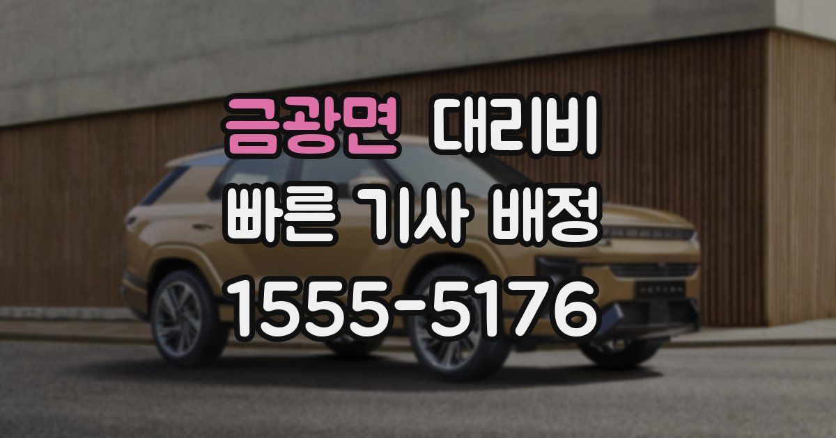 금광면 대리운전 가격