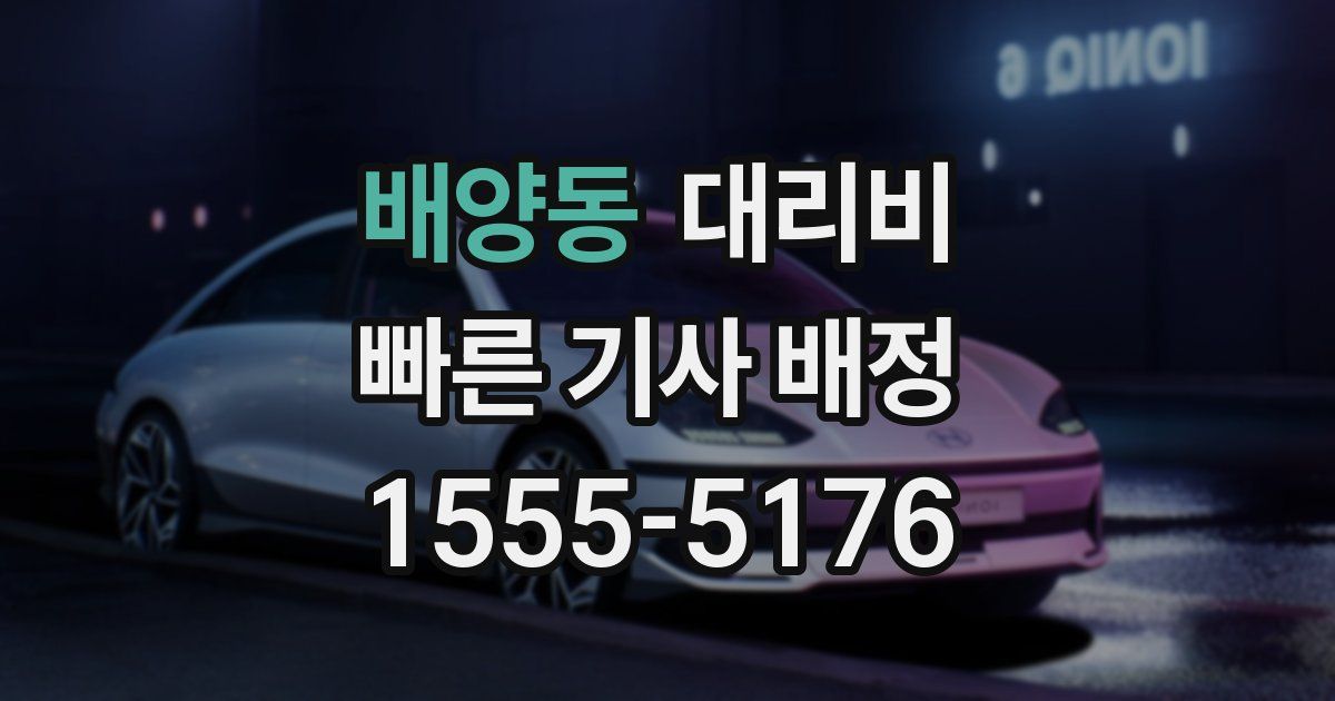 배양동 대리운전 가격