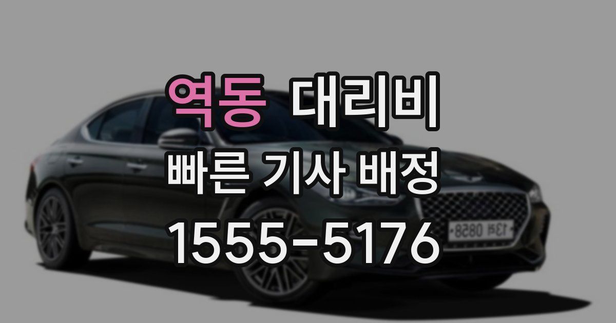 역동 대리운전 가격