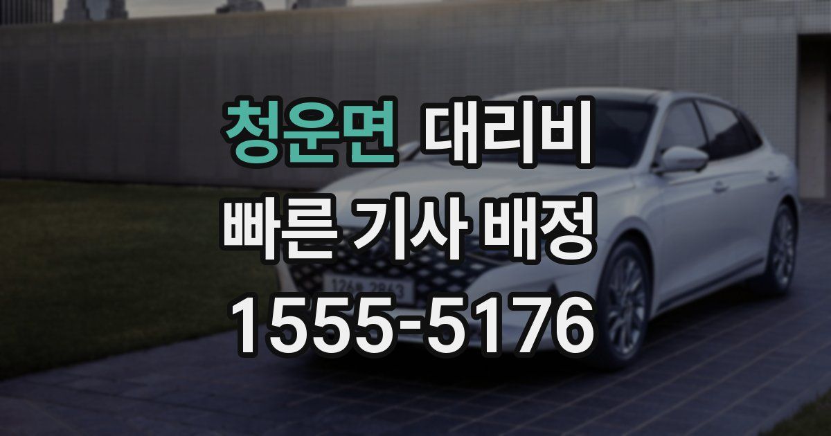 청운면 대리운전 가격