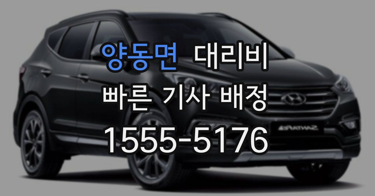 양동면 대리운전 가격