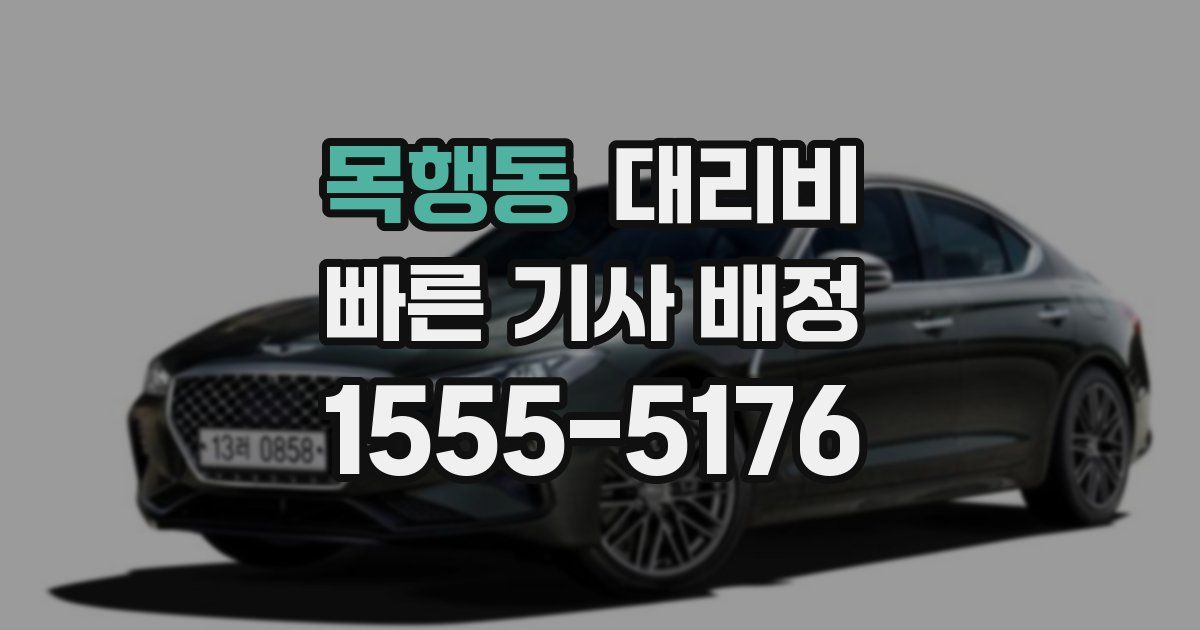 목행동 대리운전 가격